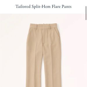 A&F Tailored Split-Hem Flare Pants (Brown